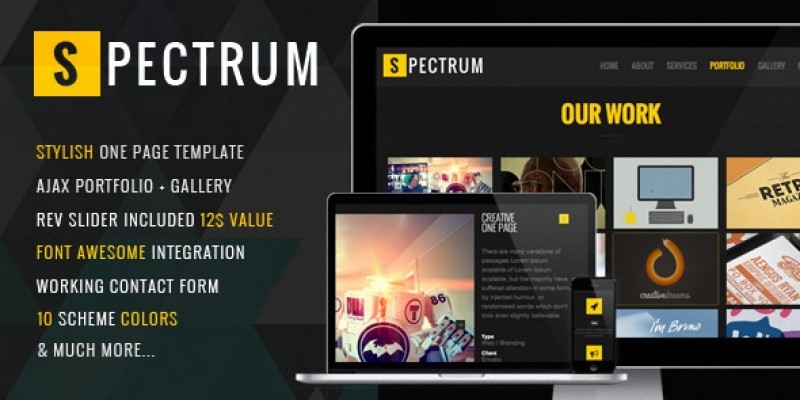  Spectrum - Responsive One Page HTML Template