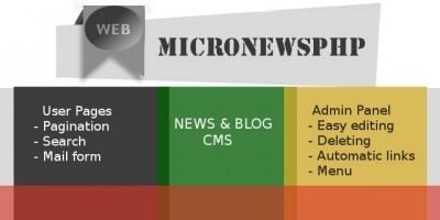 MicroNewsPhp - Tiny News & Blog CMS PHP