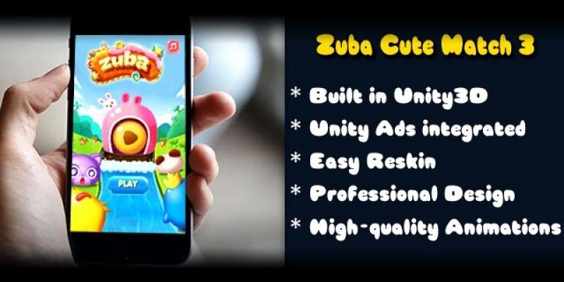Zuba Cute Match 3 - Unity Game Source Code