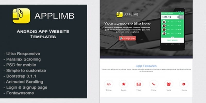 Applimb - Mobile App Onepage HTML Template