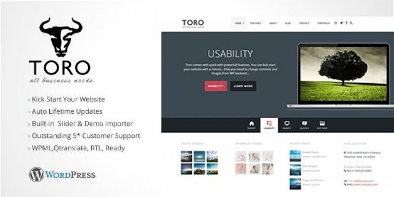 Toro - Wordpress Business Portfolio Theme