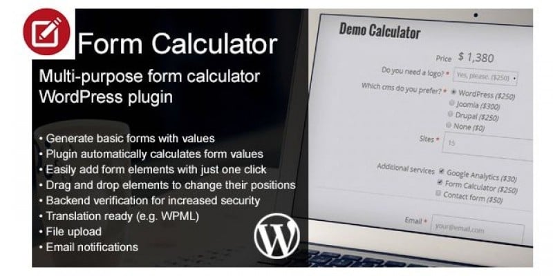 Estimate Form Costs Calculator - Wordpress plugin