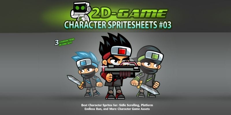 Ninja 2D Game Character SpriteSheets 03