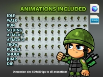 Soldiers 2D Game Character SpriteSheets 04 Screenshot 4