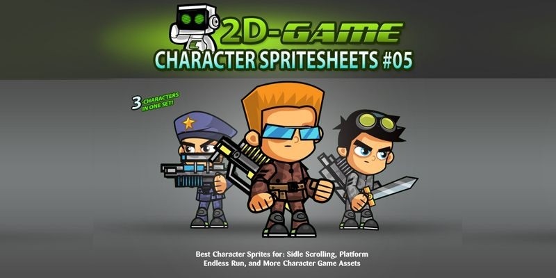 Soldiers 2D Game Character SpriteSheets 05