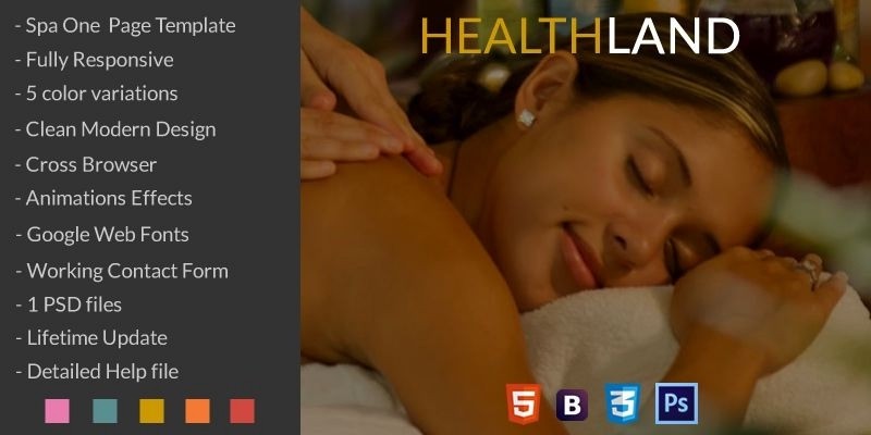 HealthLand - One Page Responsive Spa Template
