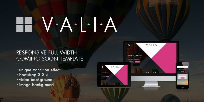 Valia - Responsive Coming Soon HTML Template