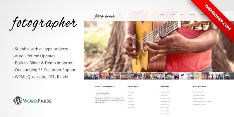 Fotographer - Wordpress Photography Theme