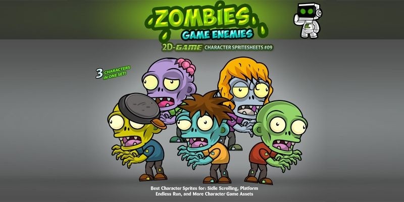 Zombies 2D Game Character Sprites 09