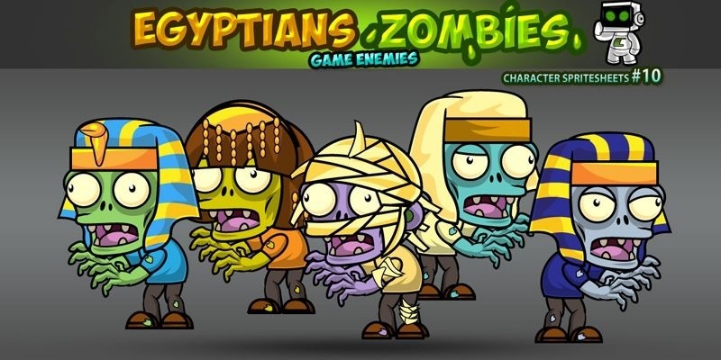 Egyptian Zombies 2D Game Character Sprites 10