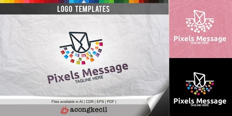 Pixels Message - Logo Template