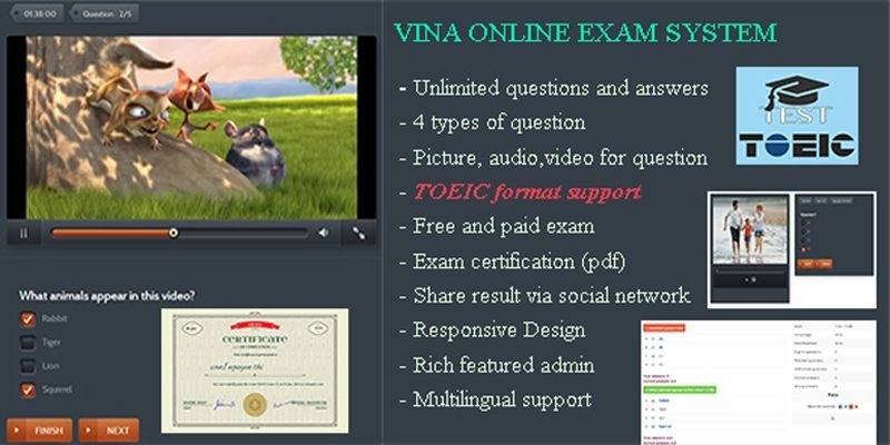 Vina Online Exam System - PHP Script