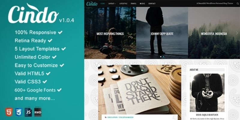 Cindo - WordPress Personal Blog Theme