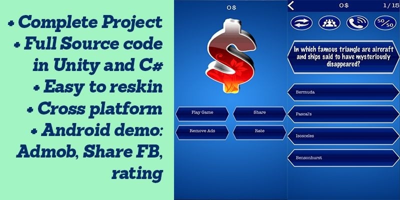  Millionaire - Questionnaire Unity Source Code