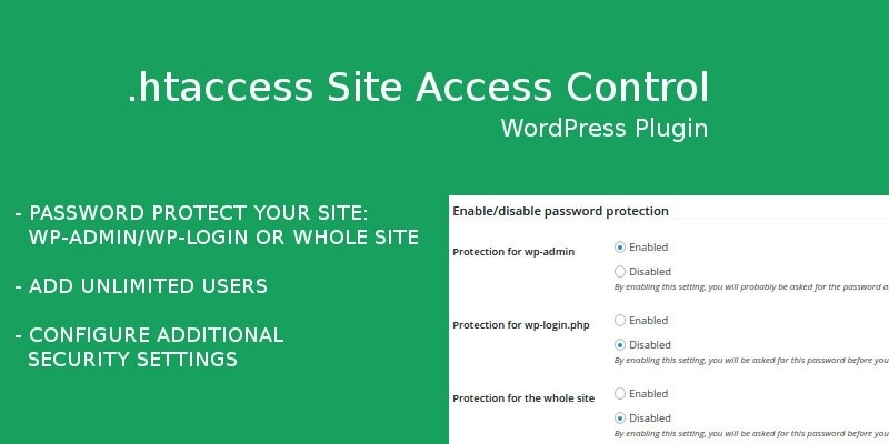 htaccess Site Access Control - WordPress Plugin