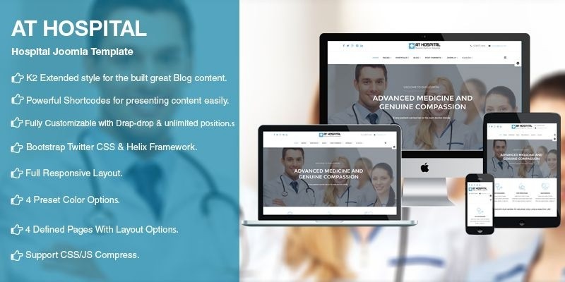 AT Hospital – Medical Hospital Joomla Template