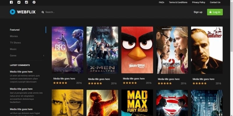 Webflix - Streaming Media HTML Template