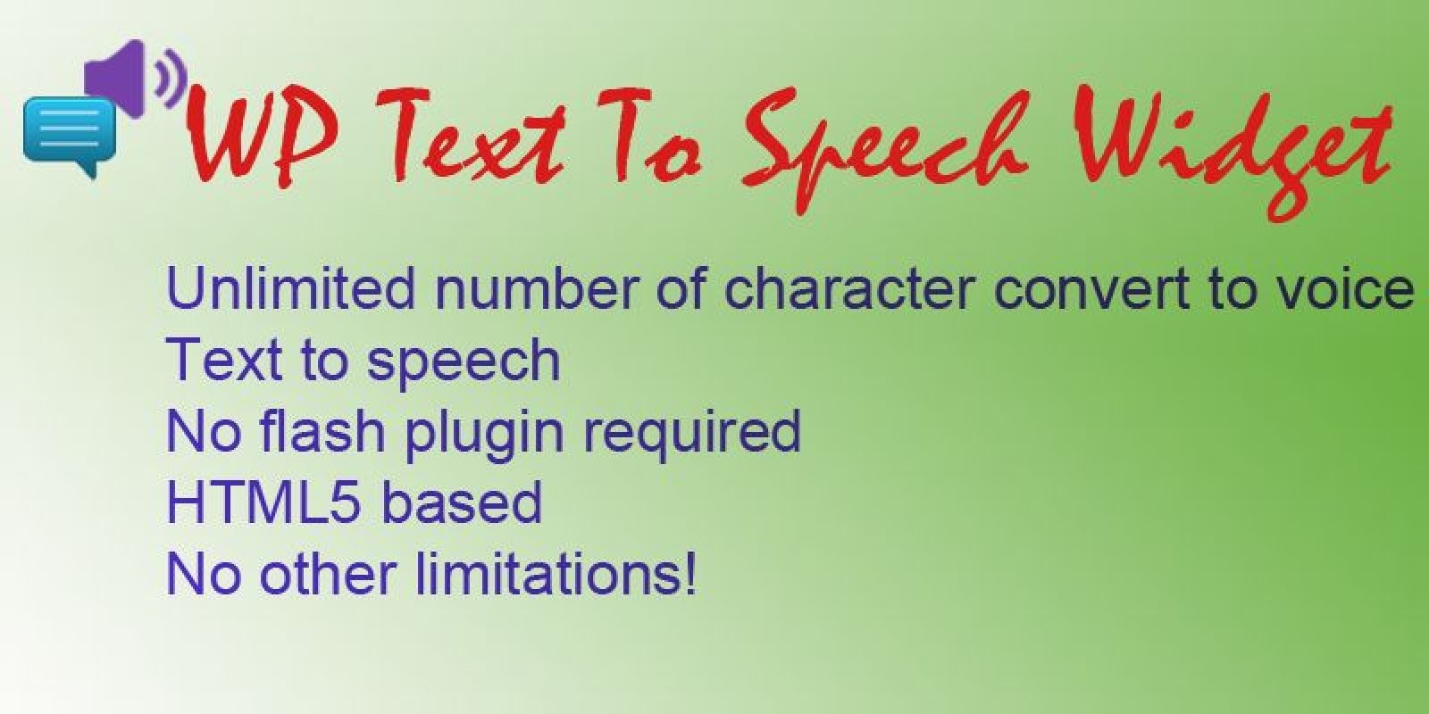 WP Text To Speech Widget - WordPress Plugin