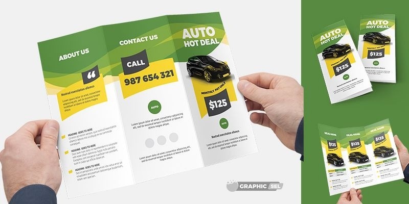 Auto Deal Trifold Brochure Template