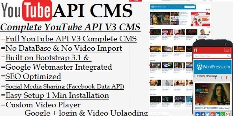 YouTube API CMS PHP