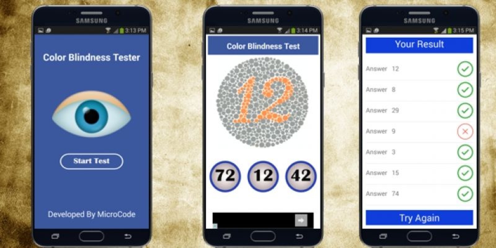 Color Blindness Tester Android App Source Code by