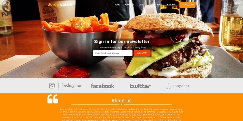 BurgerEaters - Restaurant HTML Template