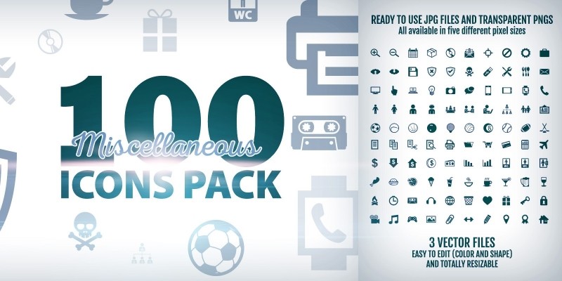 100 Miscellaneous Icons Pack