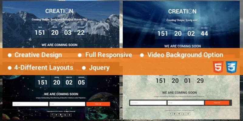 Creation - Coming Soon HTML Template