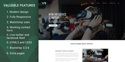 VR Startup - Bootstrap HTML Template