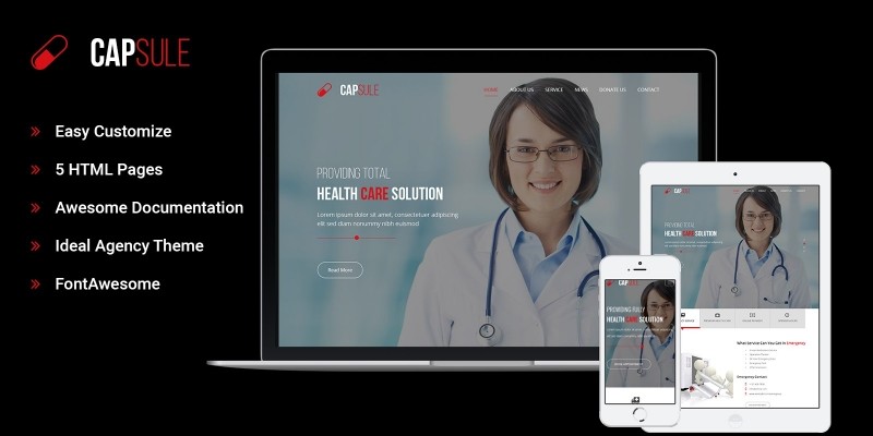 Capsule - One Page Medical HTML5 Template