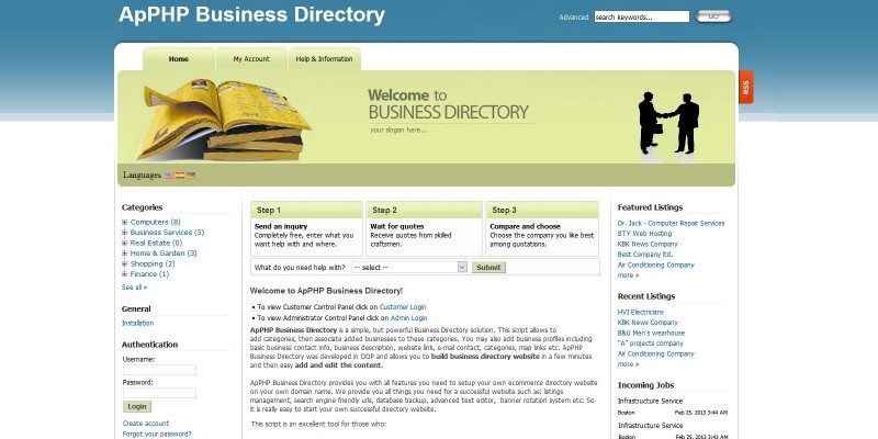 PHP Business Listings Classified Directory Script
