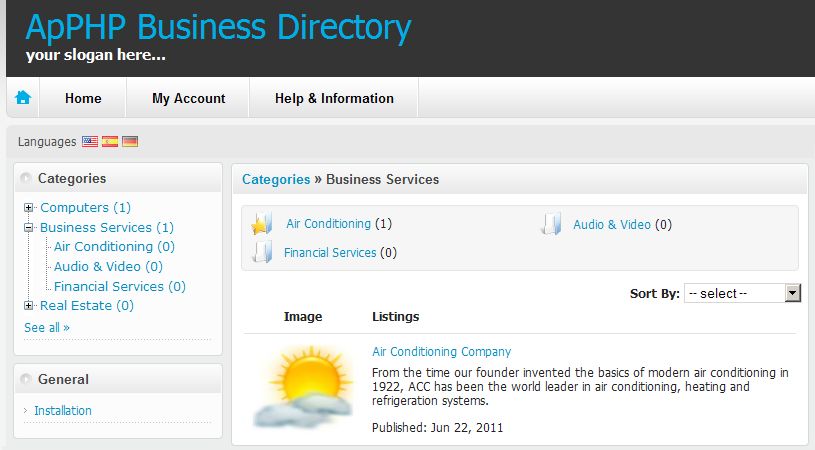 php listings