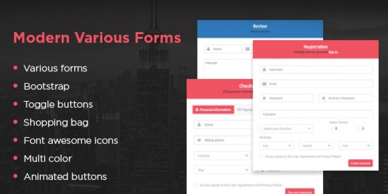 Modern Various Forms - Bootstrap Forms Template
