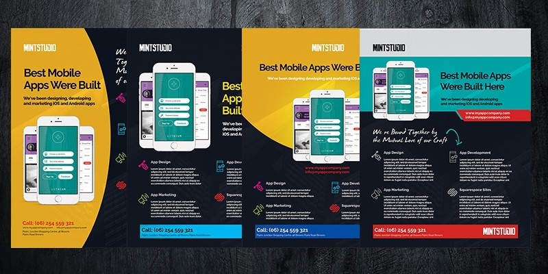 Mobile App Flyer Template Volume 5