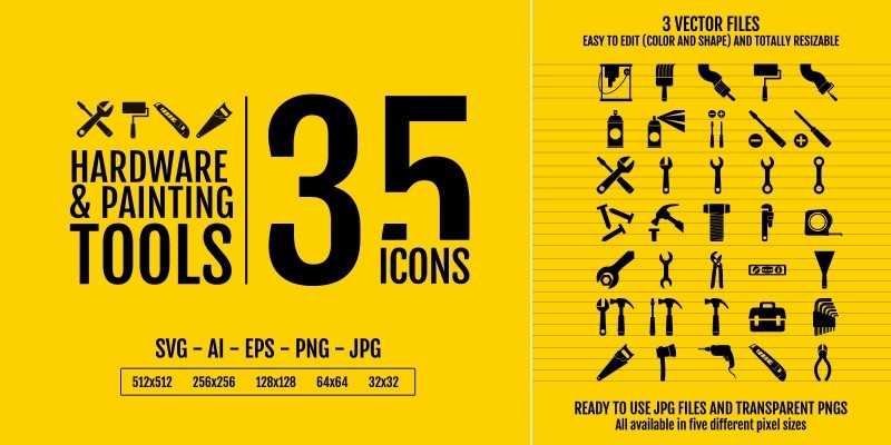 Hardware & Painting Tools Icon Pack