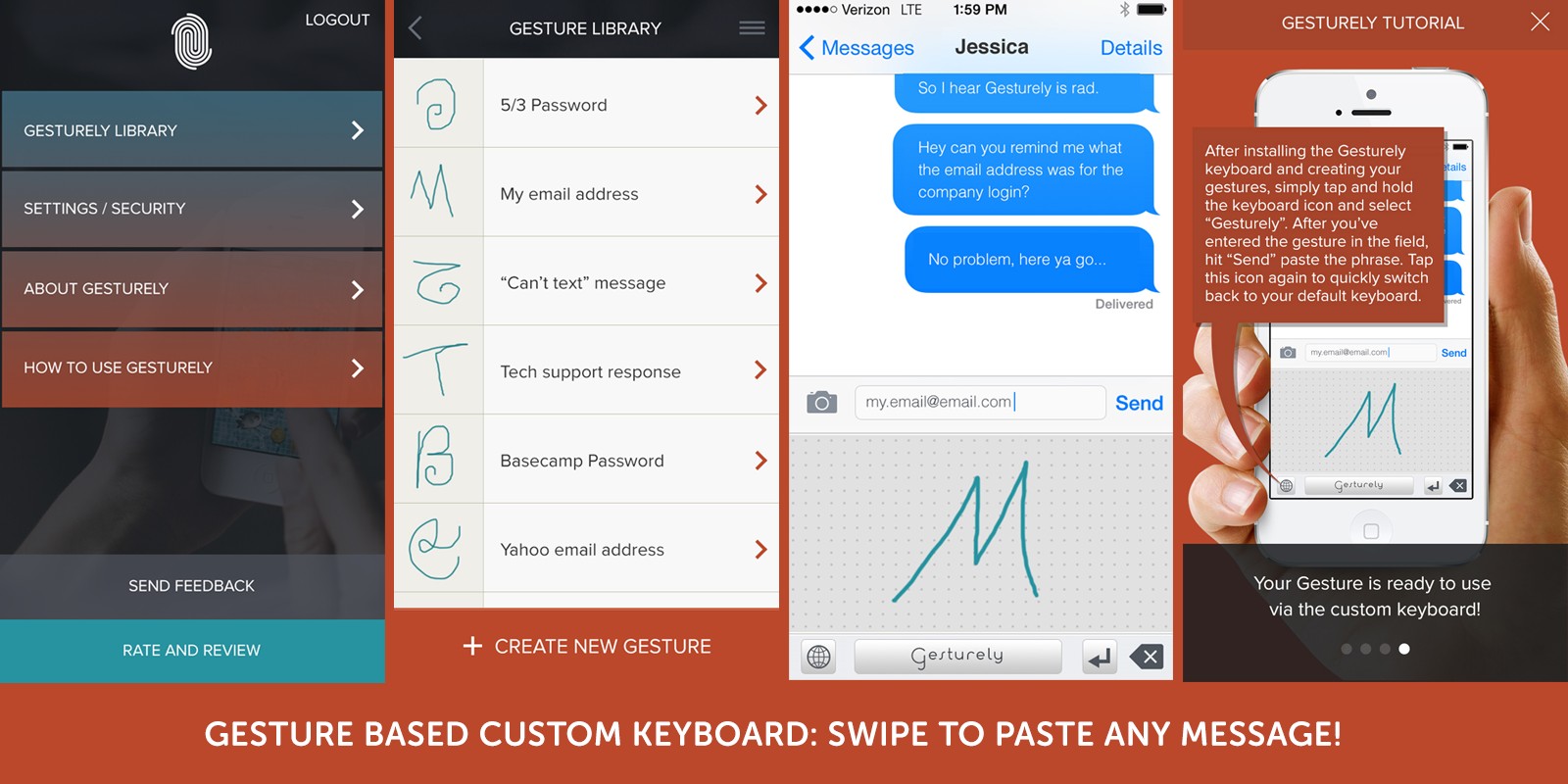 Gesture Based Keyboard iOS App Template by PaperTelevision Codester