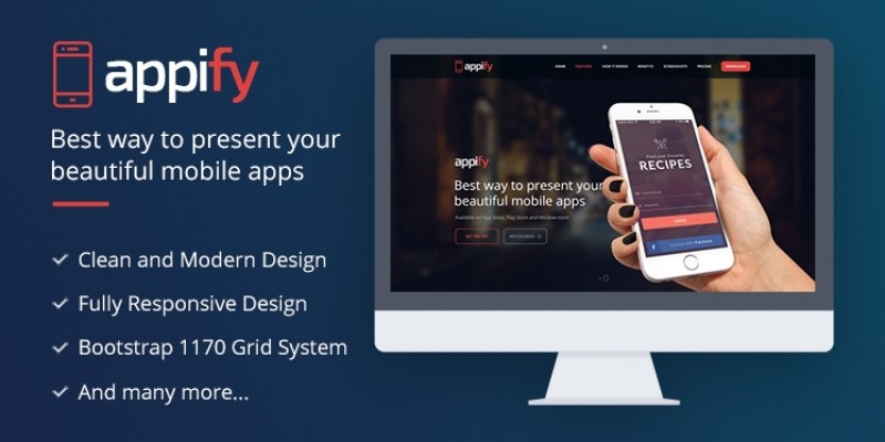 Appify - Multipurpose One Page Mobile App Landing 