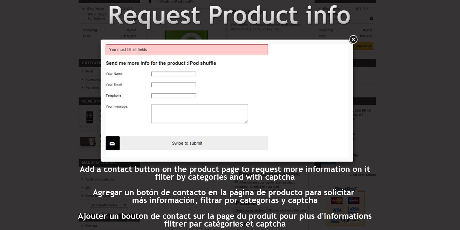 Request Product Info - PrestaShop Module