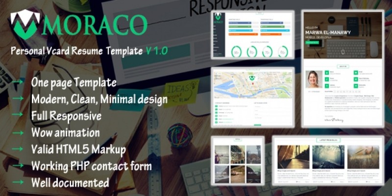 MORACO - Personal Vcard Resume HTML Template