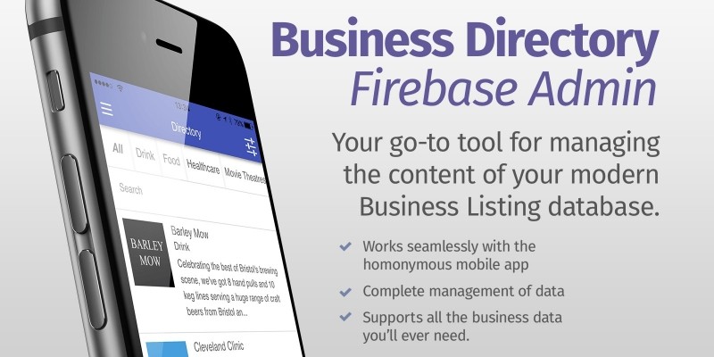 Ionic Business Directory Firebase Admin UI