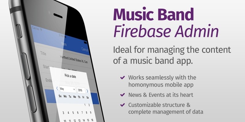 Music Band Firebase Admin - Ionic Admin App UI