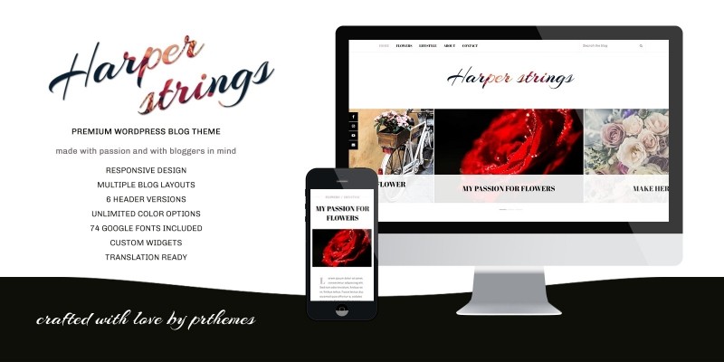 Harper Strings  - WordPress Blog Theme