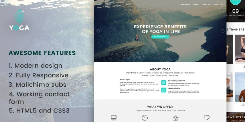 Yoga - Gym Website HTML Template
