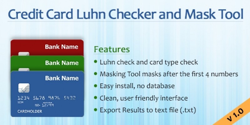 Credit Card Luhn Checker And Masking Script