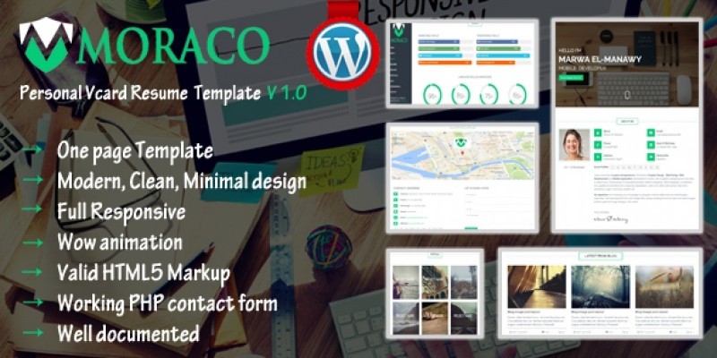 Moraco - Personal Vcard Resume Wordpress Theme