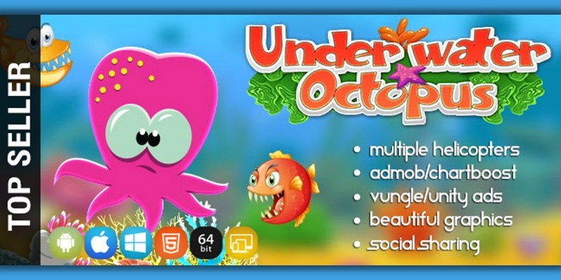 Underwater Octopus - Unity Game Source Code