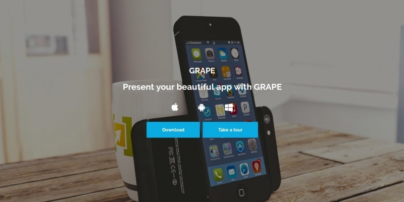 Grape App - App Landing Page HTML Template