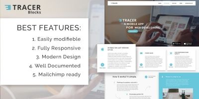 Tracer Blocks - App Landing Page HTML Template