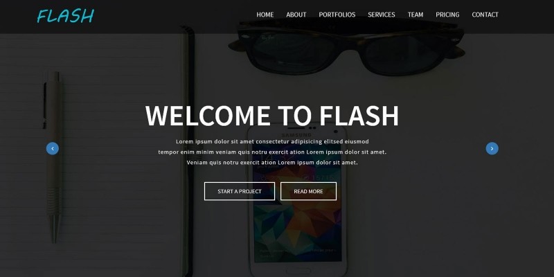 Flash – One Page Responsive HTML Business