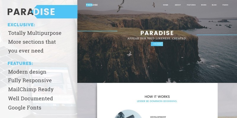 Paradise - Creative Multipurpose Landing Page